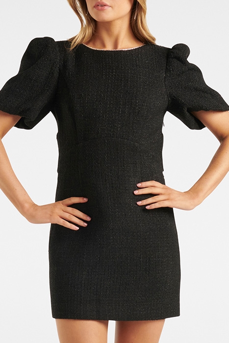 KAIA BOUCLE BOW DRESS BLACK 1