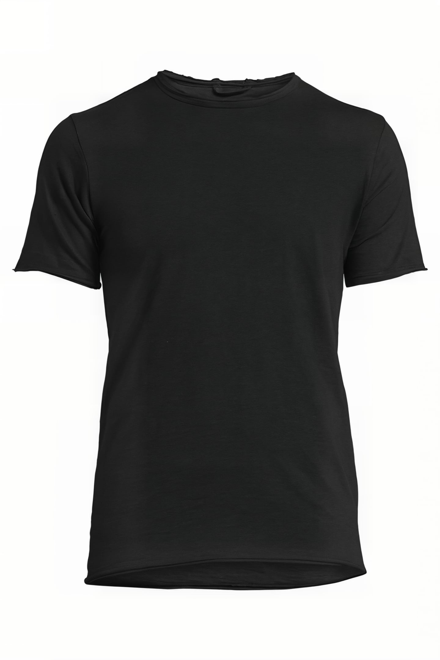 BASIC ROUND NECK TEE SLUB JERSEY BLACK 1