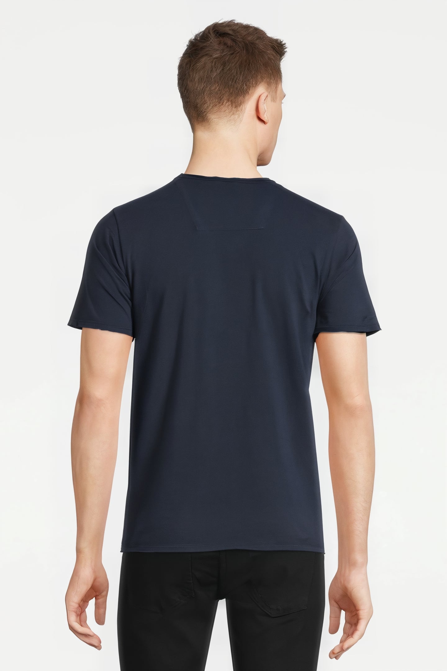 BASIC V-NECK TEE SLUB JERSEY DK. NAVY 3