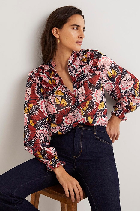 RUFFLE NECK SHIRT MUL 1