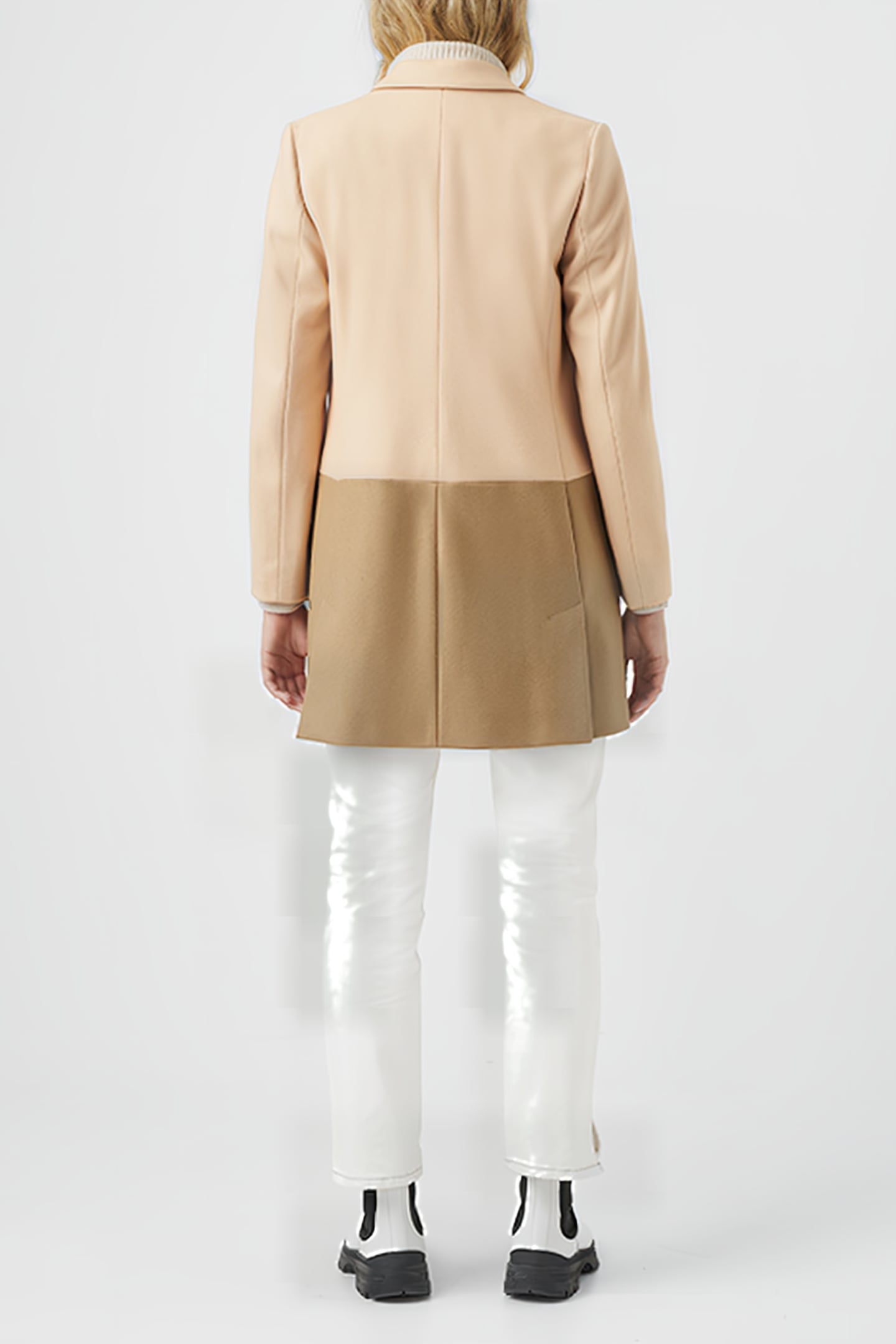 FAVA PLATFORM FELT LS COAT CLAY NUDE/ CAMEL 3