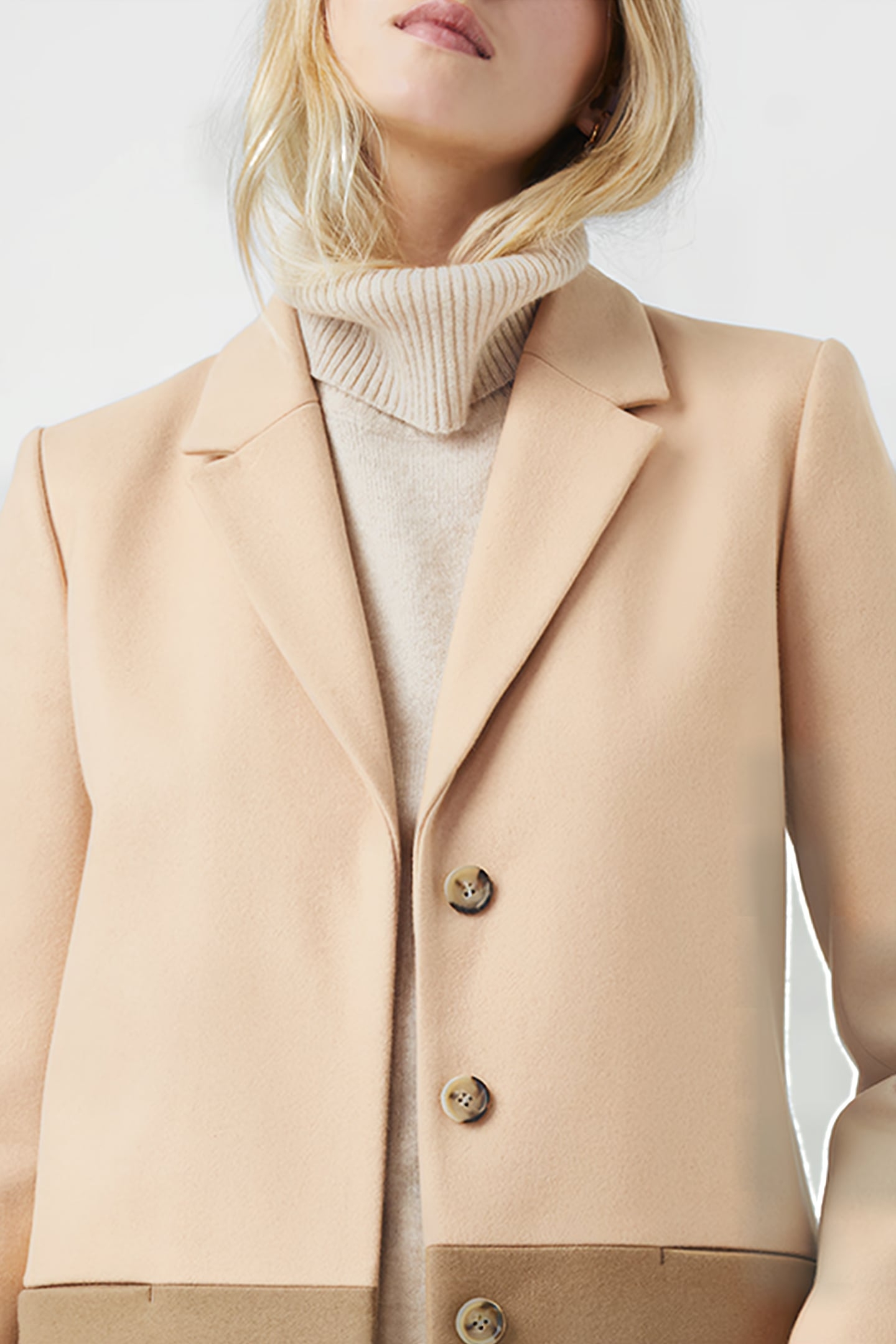 FAVA PLATFORM FELT LS COAT CLAY NUDE/ CAMEL 4