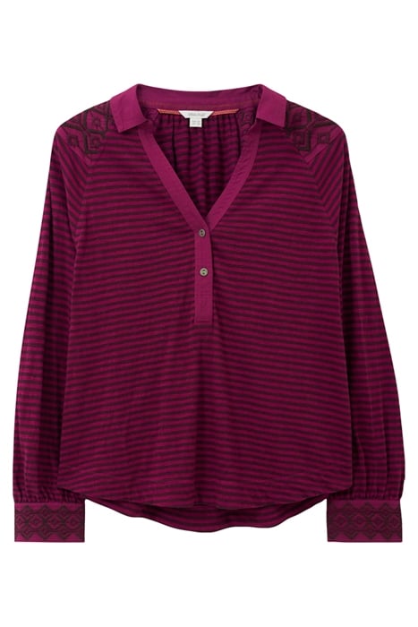 AGNES EMBROIDERED JERSEY SHIRT PINK MLT 1