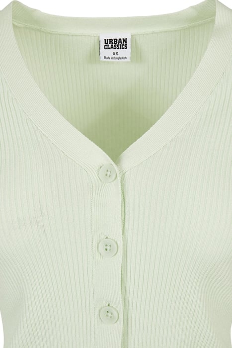 LADIES SHORT RIB KNIT CARDIGAN LIGHTMINT 8