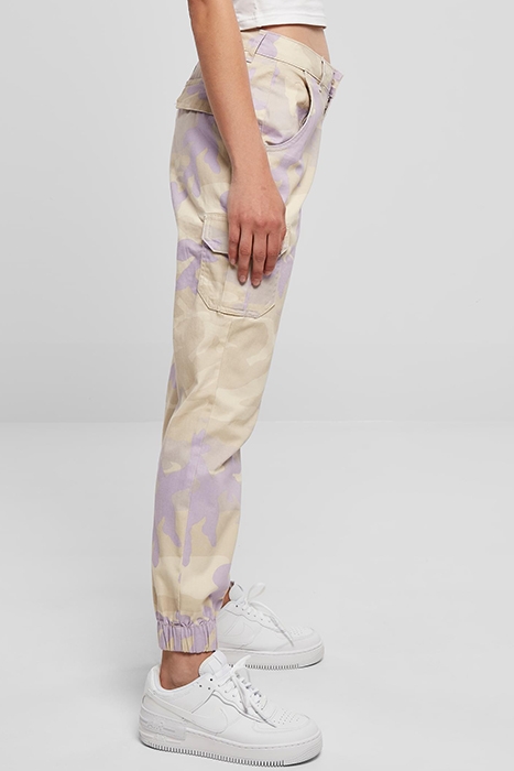 LADIES HIGH WAIST CAMO CARGO PANTS LILACCAMO 5