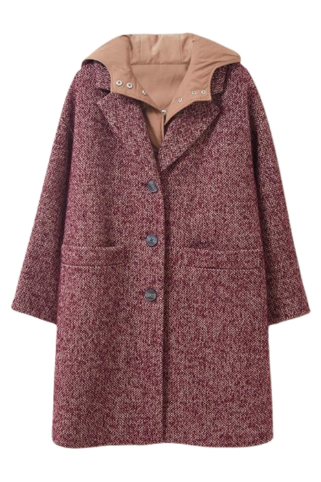 IZZY TWEED COAT PLUM 1
