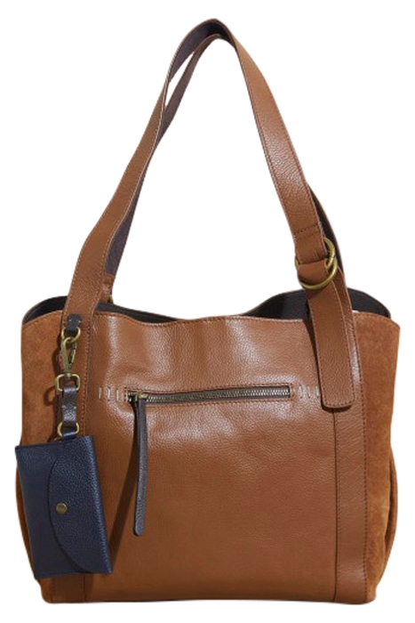 HANNAH LEATHER TOTE MID TAN 1