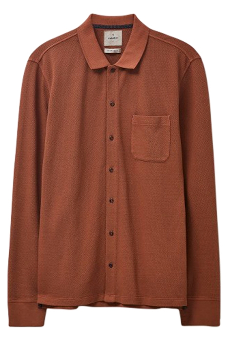 WESTBANK BUTTON THROUGH POLO DEEP BROWN 1