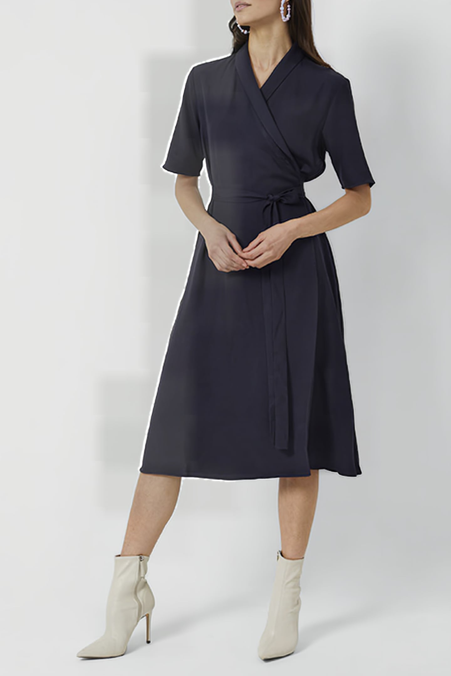 ALEENA SINNI LYOCELL WRAP DRS UTILITY BLUE 2