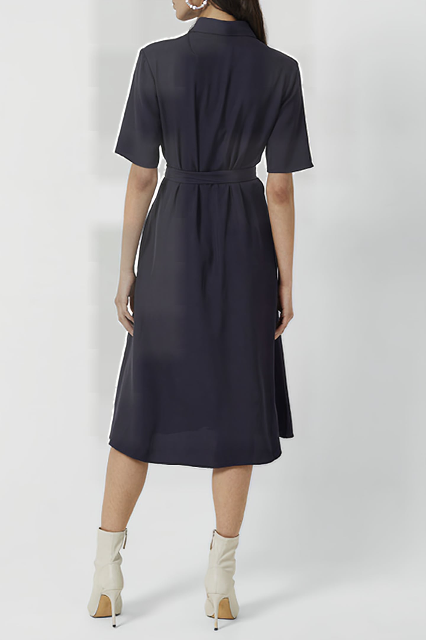 ALEENA SINNI LYOCELL WRAP DRS UTILITY BLUE 3