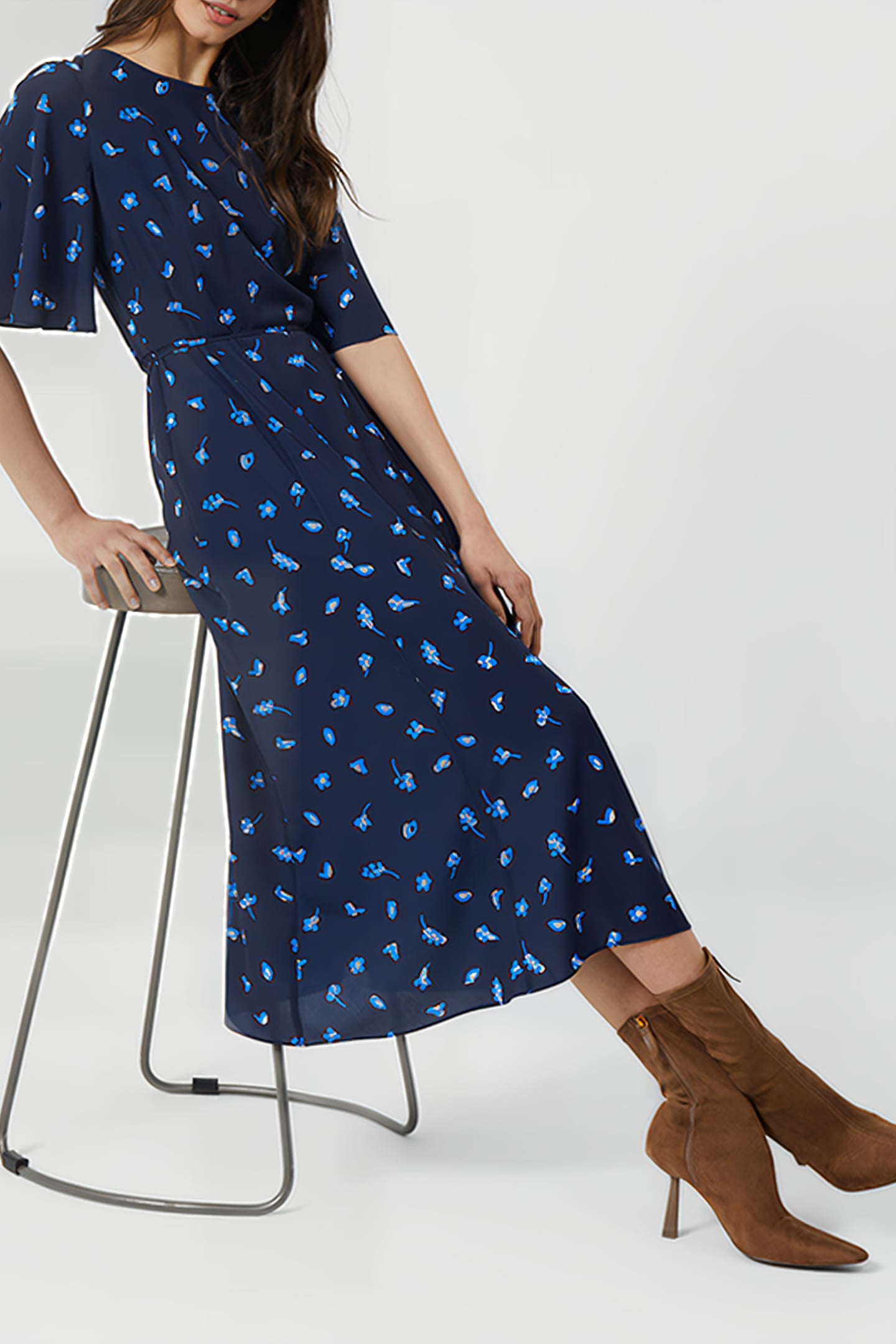 BELLE VERONA MIDI DRESS INDIGO MULTI 4