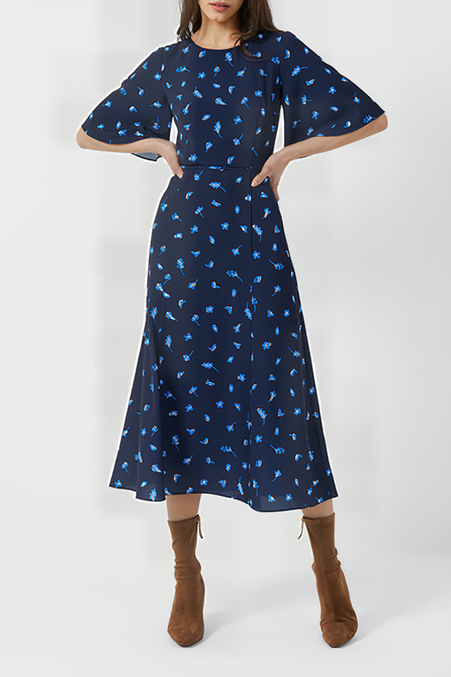 BELLE VERONA MIDI DRESS INDIGO MULTI 1