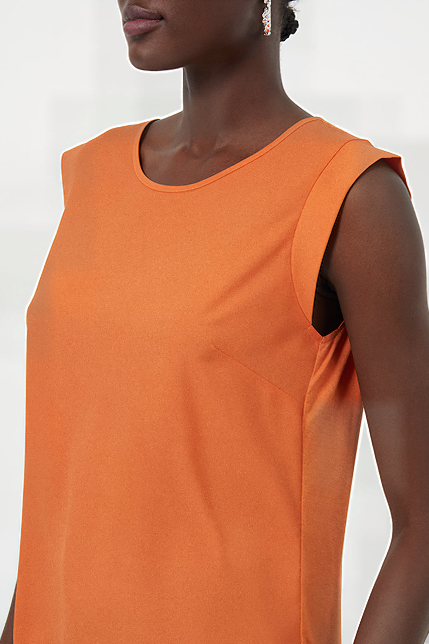 CREPE LIGHT CAPPED SLEEVE TEE BURNT ORANGE 5