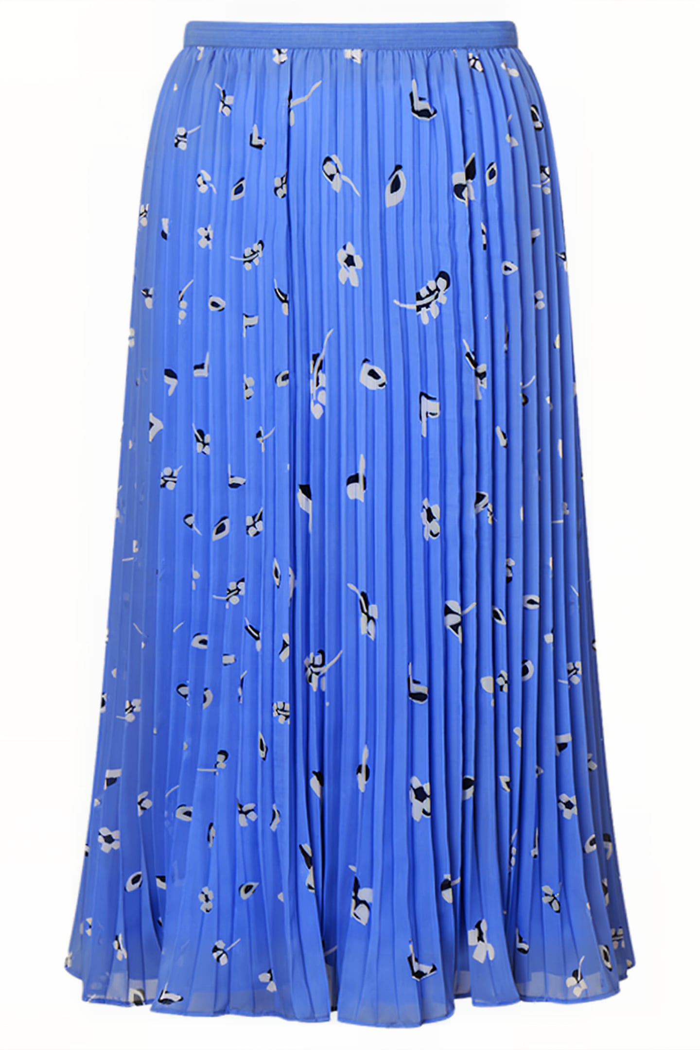 BHELLE CREPE PANNEL MIDI SKIRT ULTRAMAR-WHITE MULTI 1