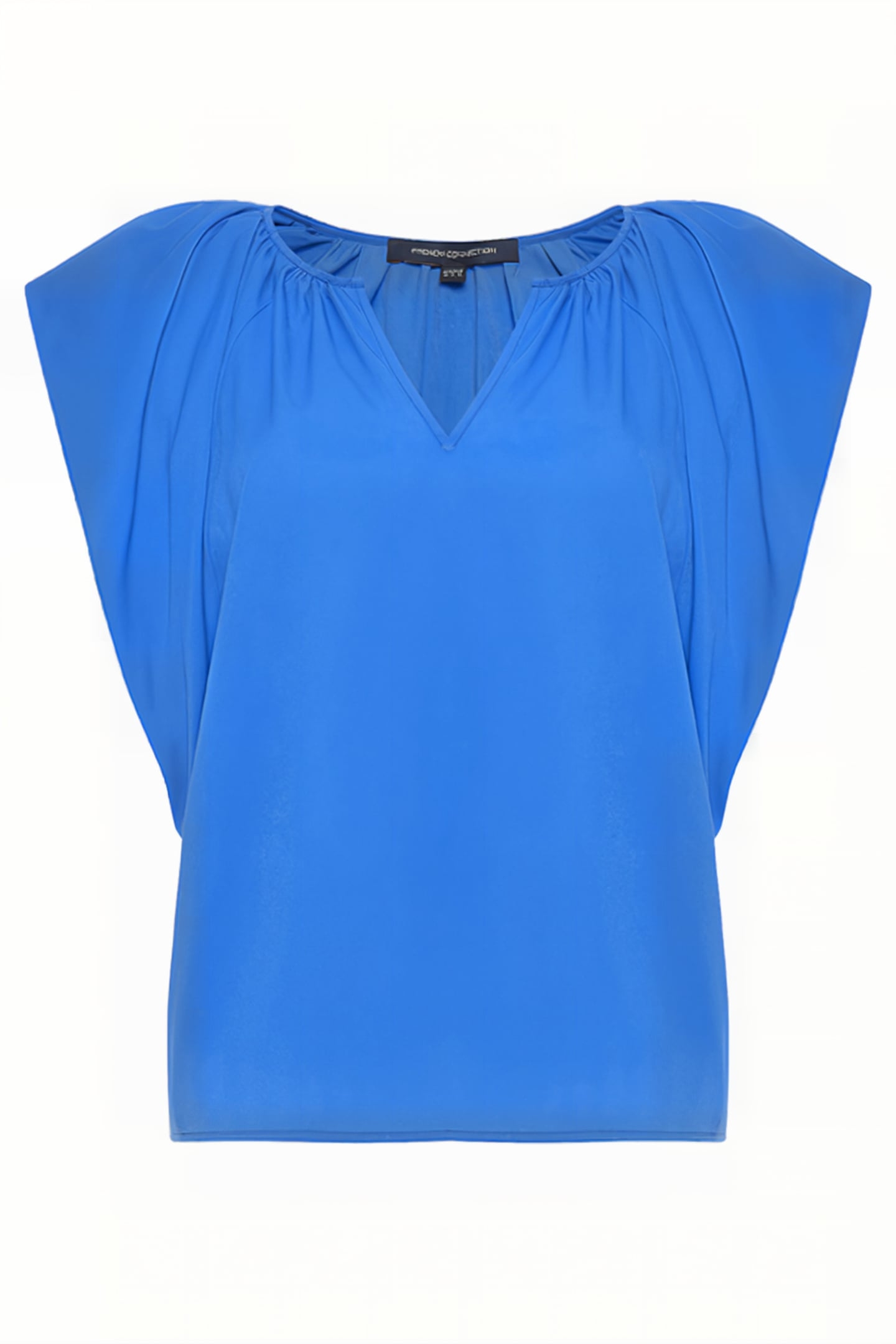 CREPE LIGHT V NECK BLOUSE NEBULAS BLUE 1