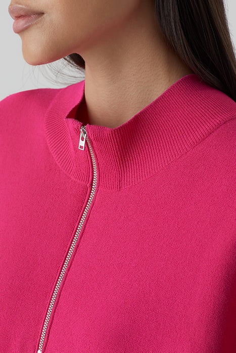 WOMEN SLEEVELESS HALFZIP KNITS RASPERRY PINK 4