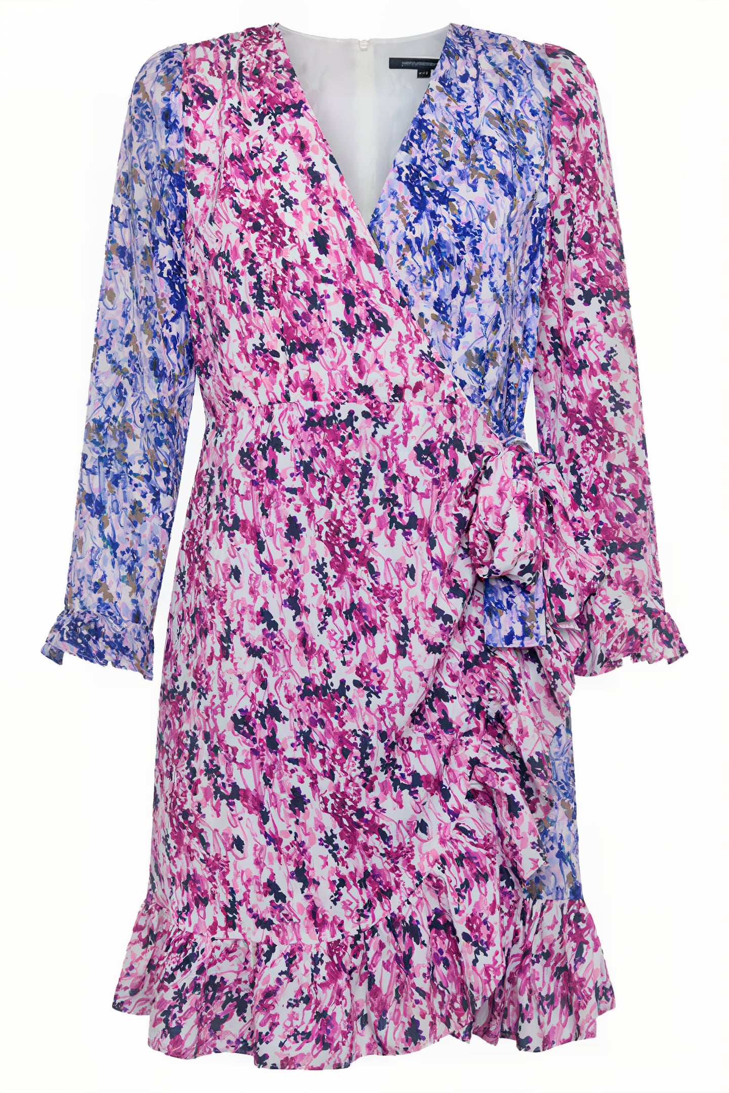 COURTNEY CREPE WRAP DRESS PURP MEAD/DAZZ BLUE 4