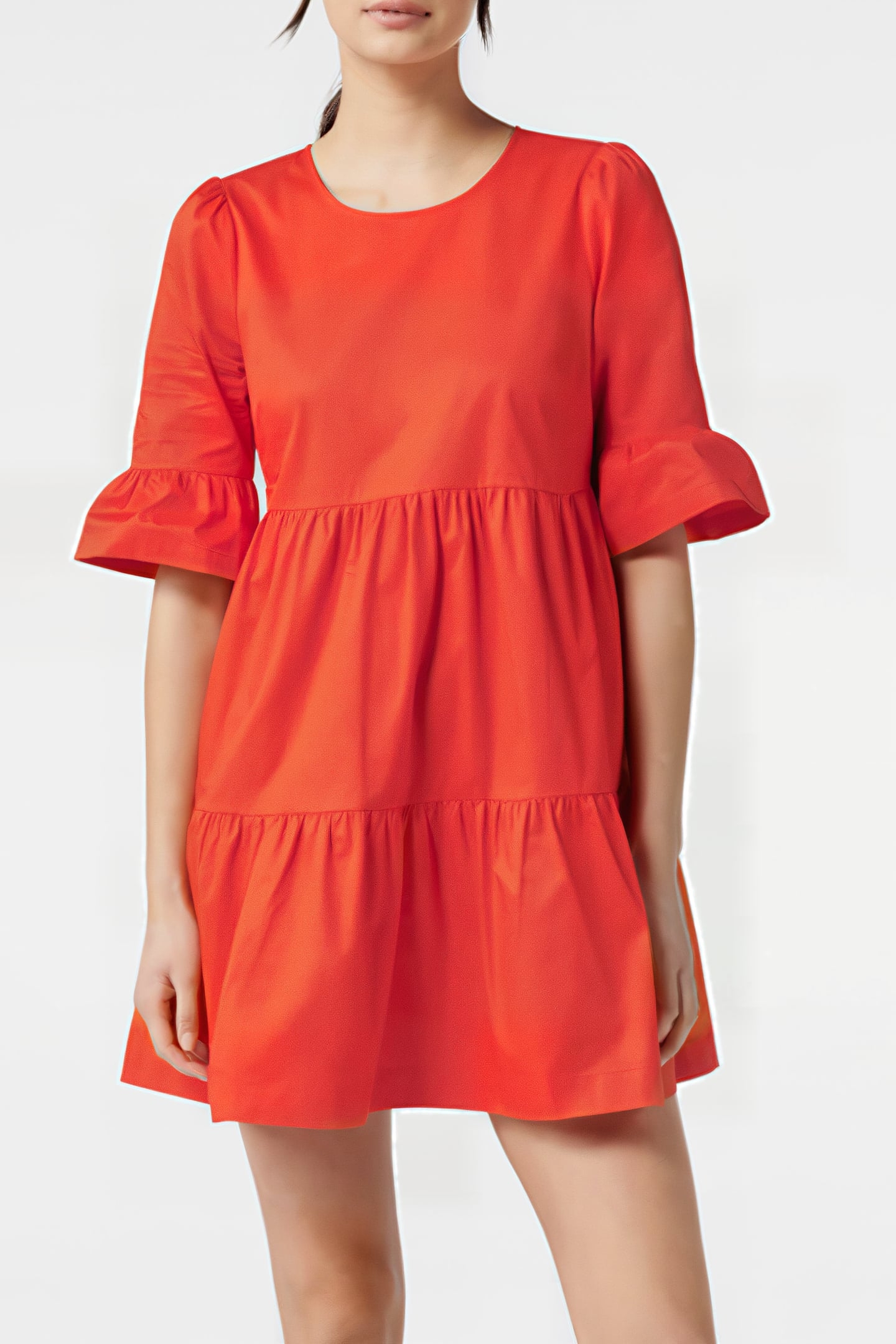 BRYDIE COTTON SMOCK DRESS RED 1