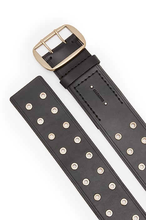 LAYLA EYELET BELT BLACK/WARM BRASS 5