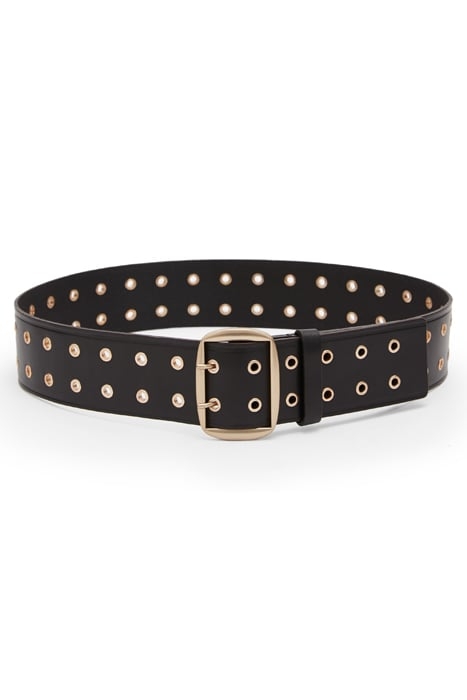LAYLA EYELET BELT BLACK/WARM BRASS 2