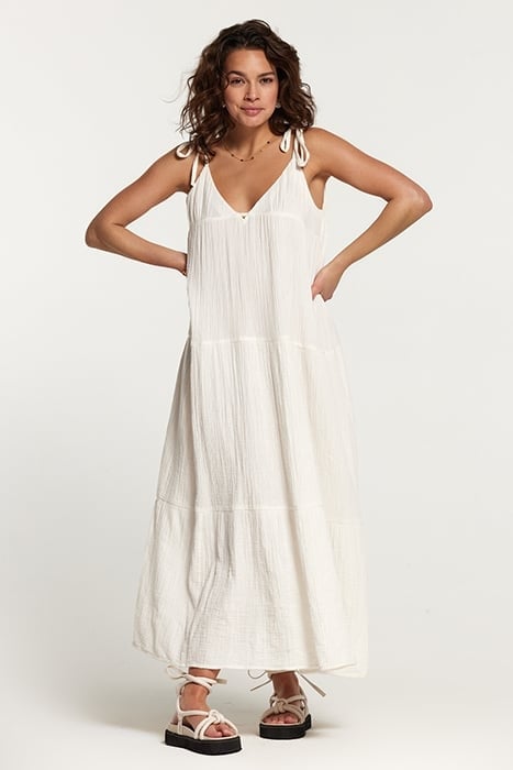 BOGOTA DRESS MOUSSELINE WAFFLE JET STREAM WHITE 1