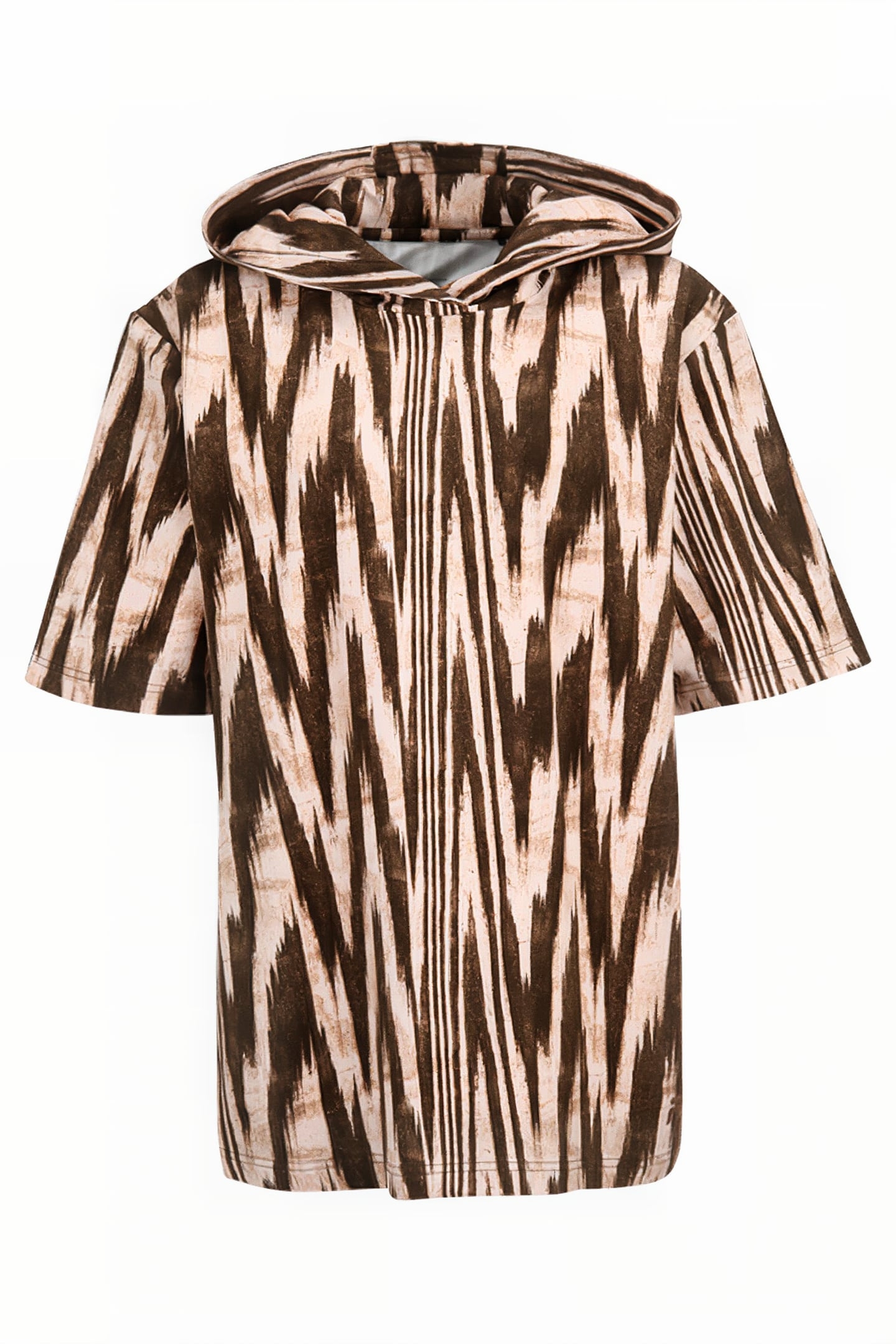 CORCIANO OVERSIZED HOODY BROWN ABSTRACT ETNO AOP 1