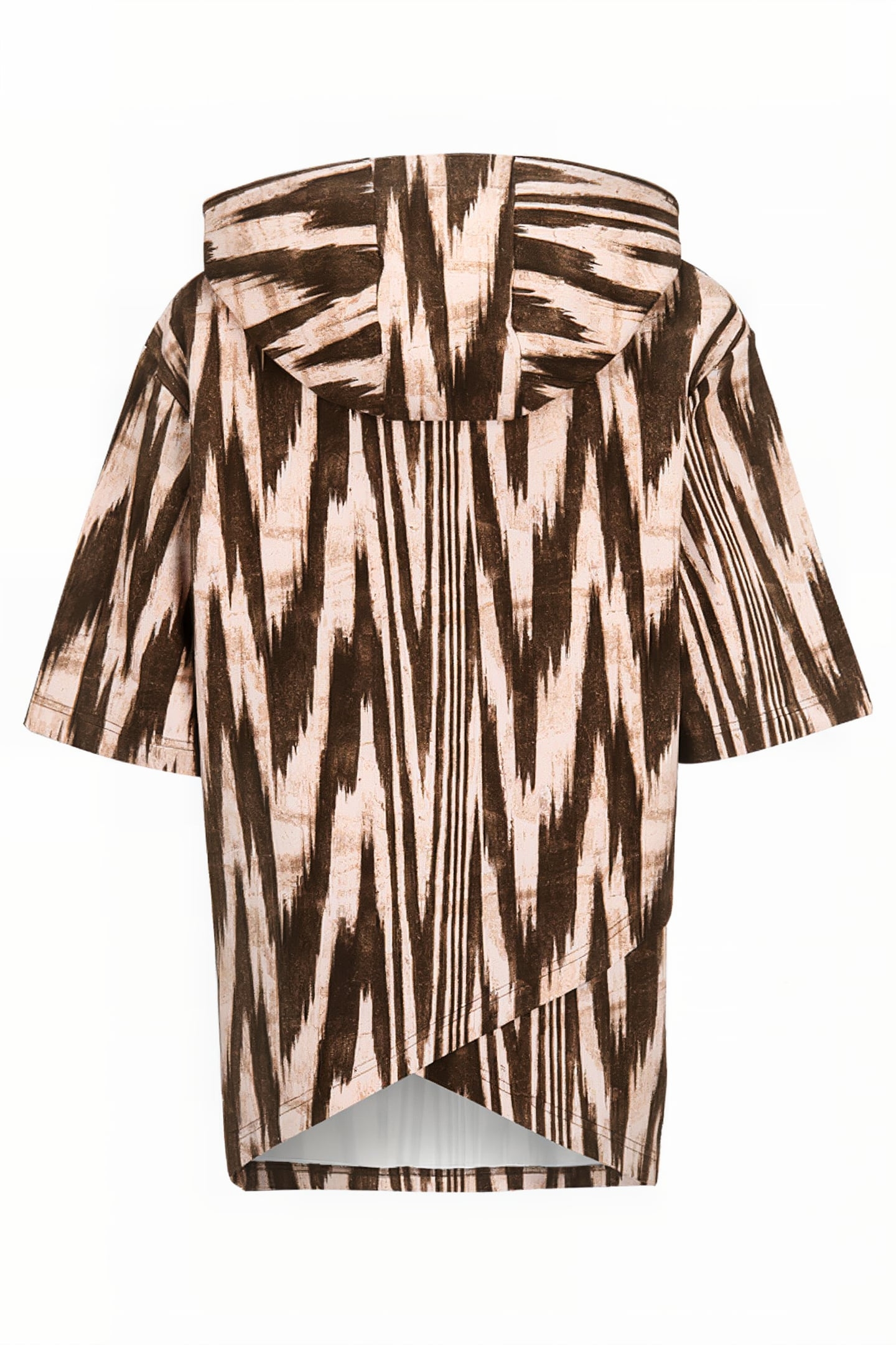 CORCIANO OVERSIZED HOODY BROWN ABSTRACT ETNO AOP 2