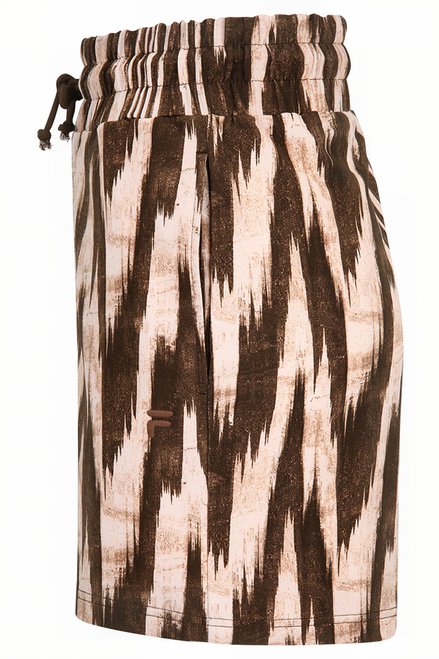 COLLIOURE AOP HIGH WAIST SHORTS BROWN ABSTRACT ETNO AOP 3