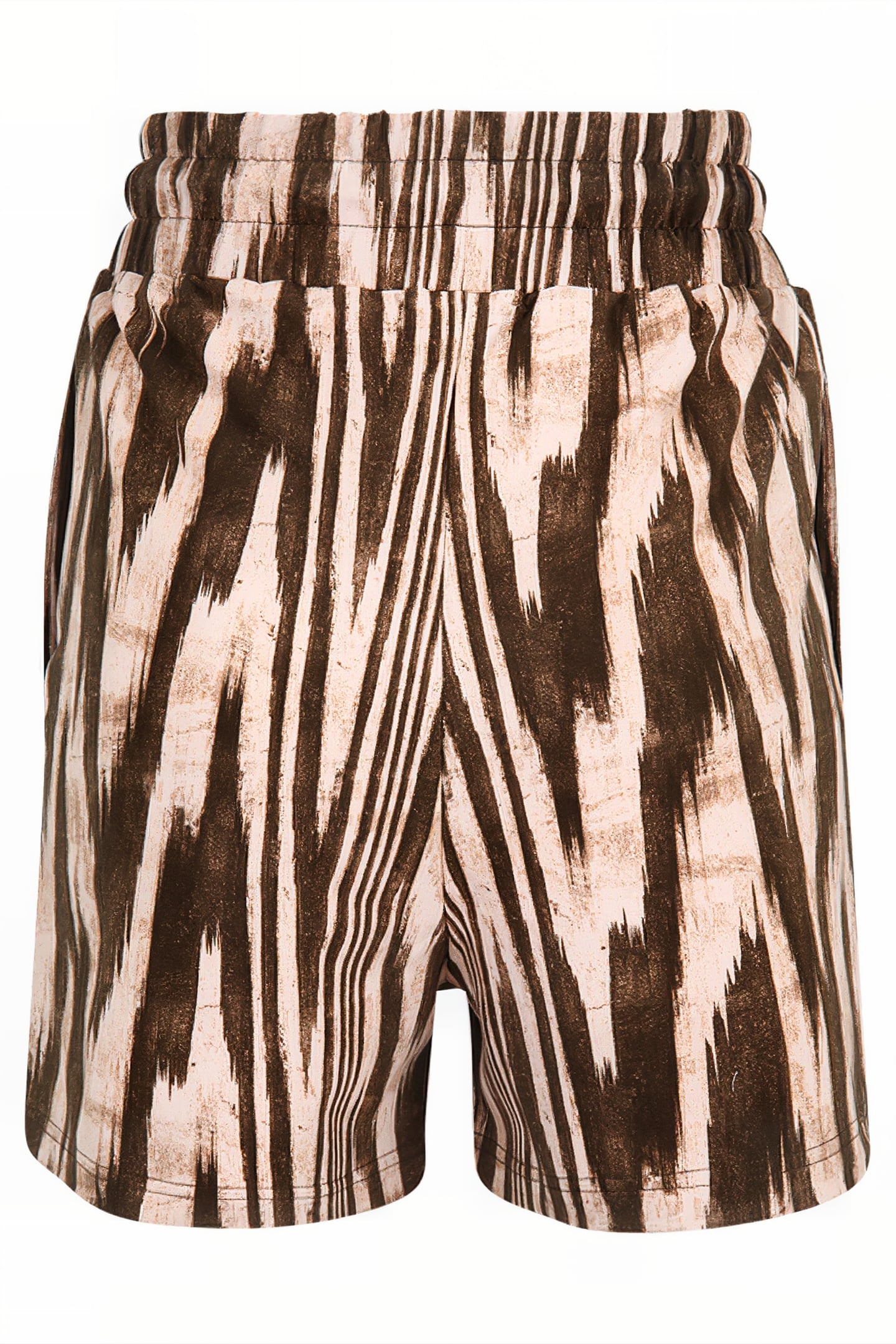 COLLIOURE AOP HIGH WAIST SHORTS BROWN ABSTRACT ETNO AOP 2