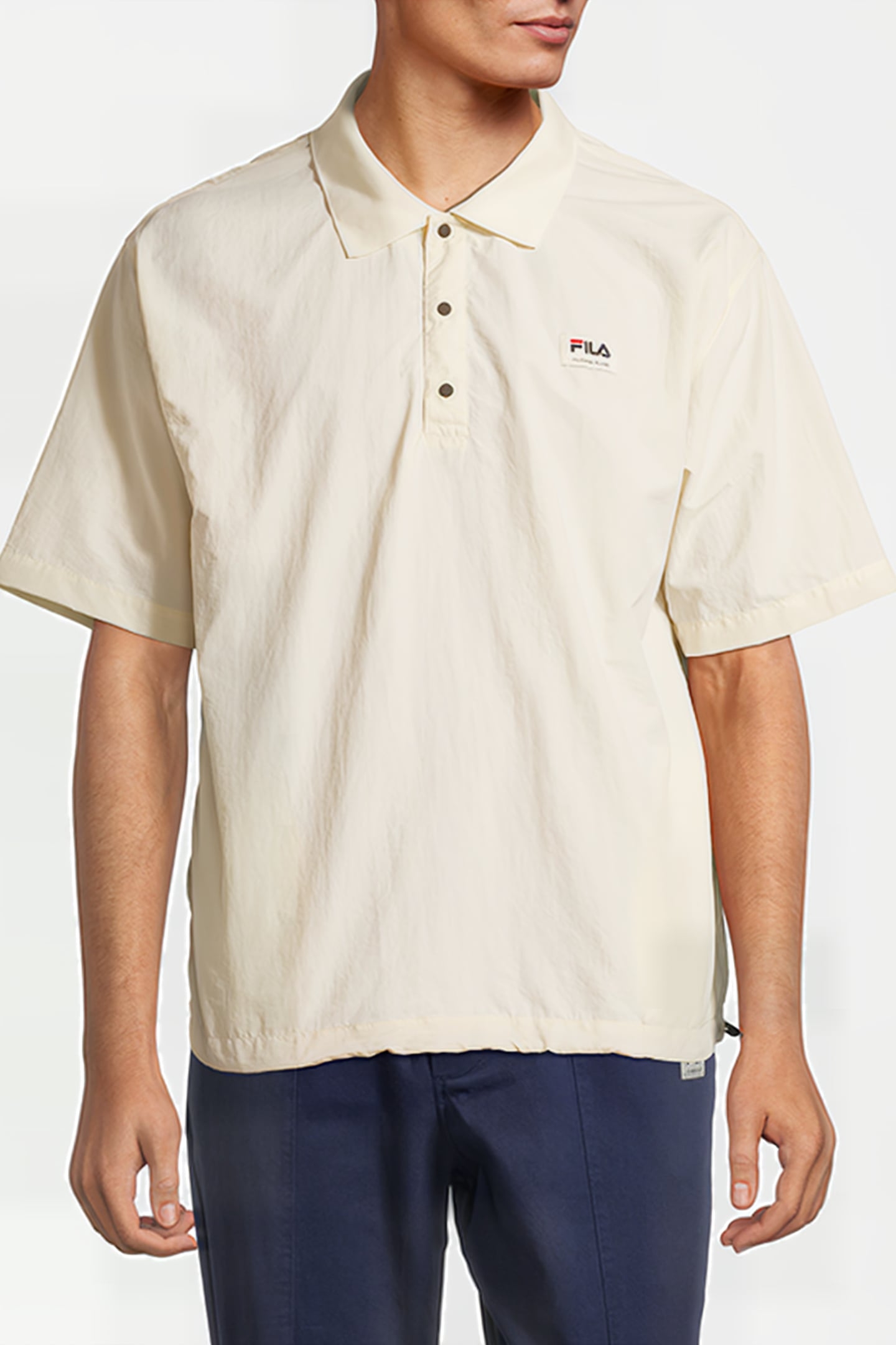 TWIST WOVEN POLO SHIRT ANTIQUE WHITE 2