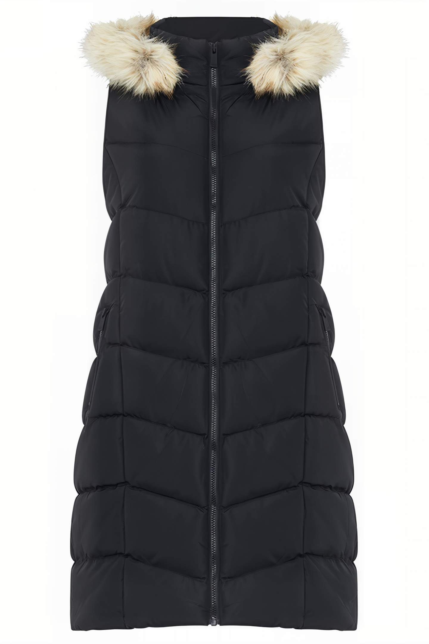 FUR CHEV MIX GILET M BLACK 4