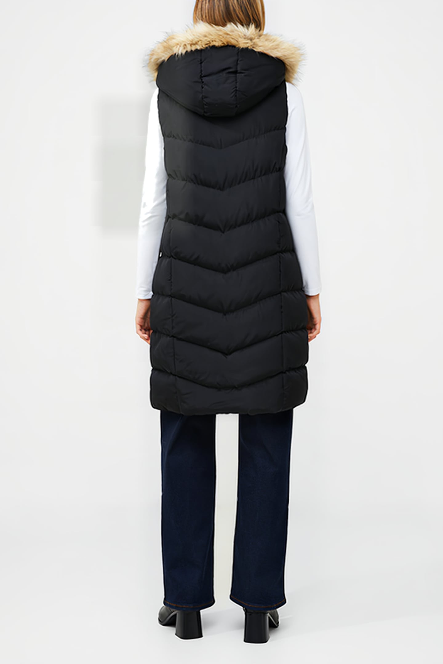FUR CHEV MIX GILET M BLACK 3