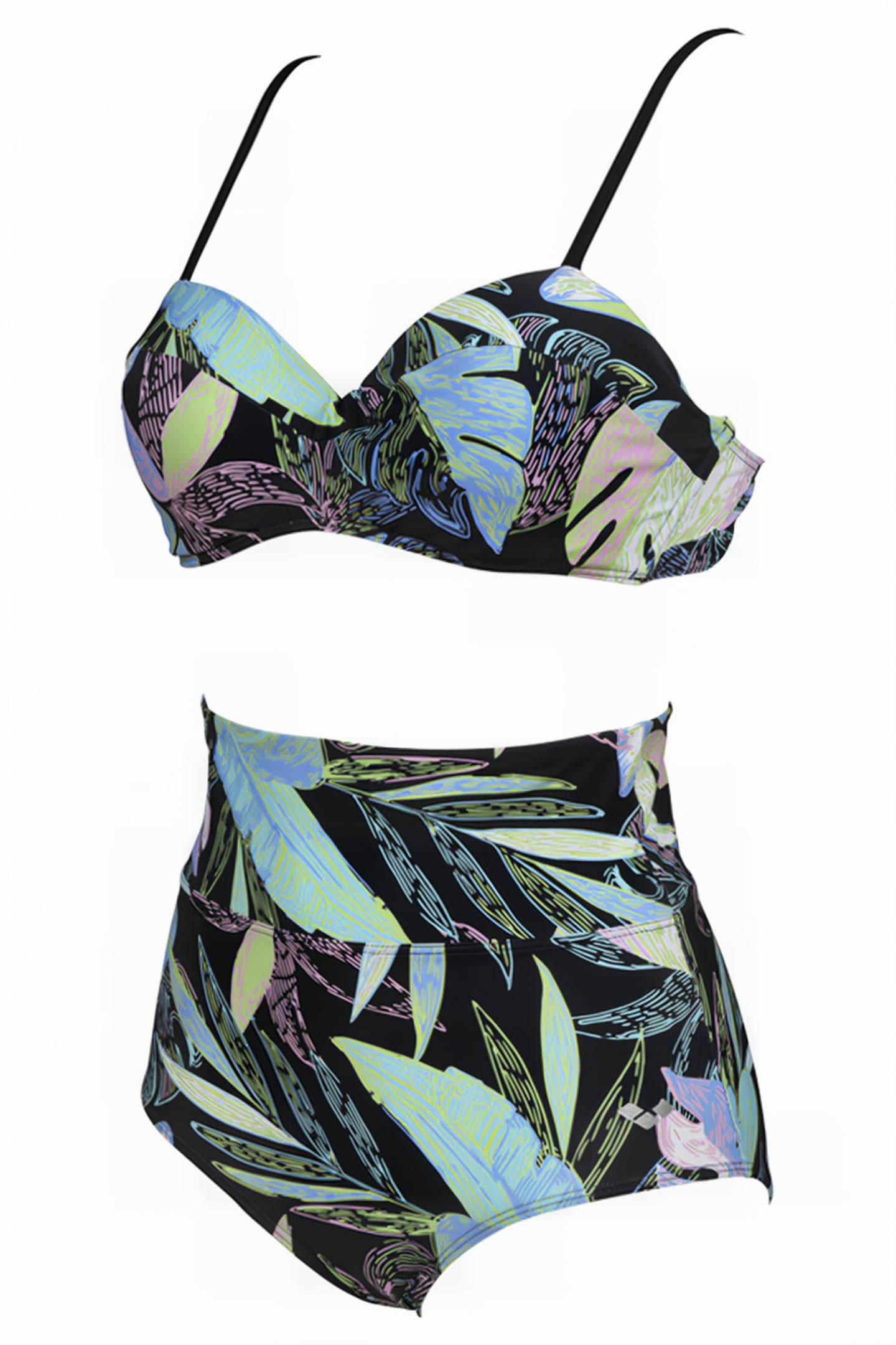 W CECILIA TWO PIECES C-CUP BLACK MULTI BLACK 3