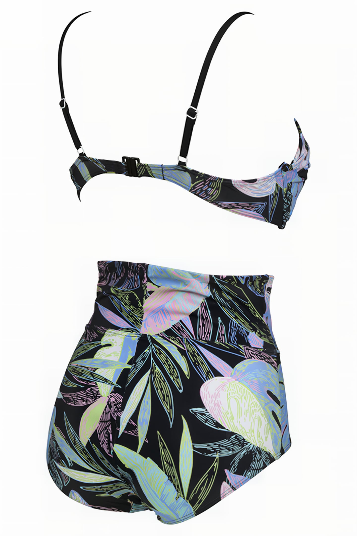 W CECILIA TWO PIECES C-CUP BLACK MULTI BLACK 4