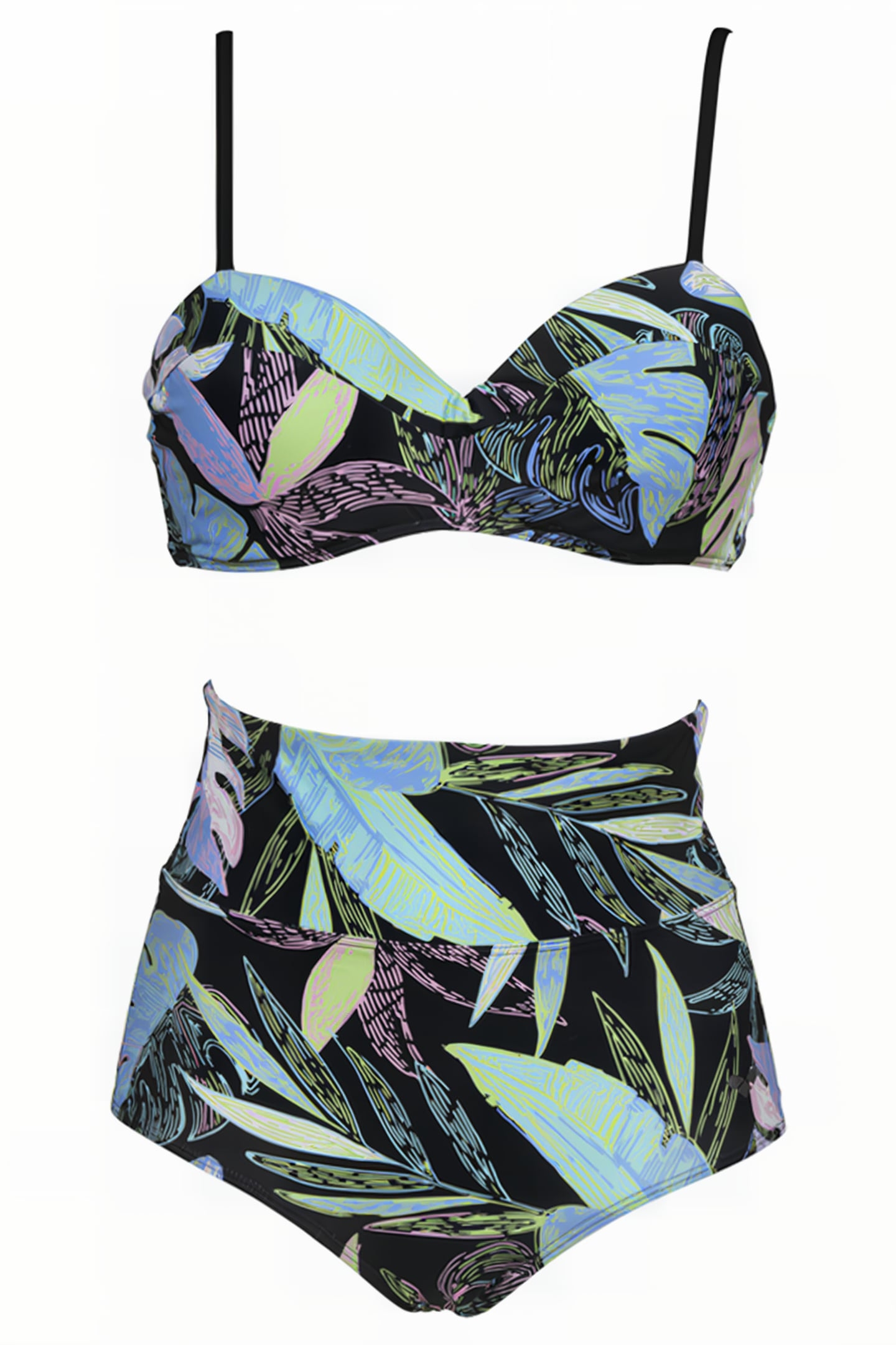 W CECILIA TWO PIECES C-CUP BLACK MULTI BLACK 1