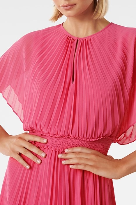 ELIA BATWING PLEATED MIDI DRESS RASPBERRY JELLY 4