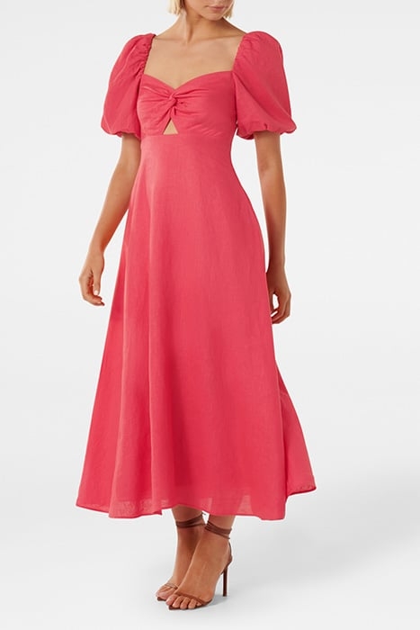 JOJO TWIST MIDI DRESS HOT RASPBERRY 3