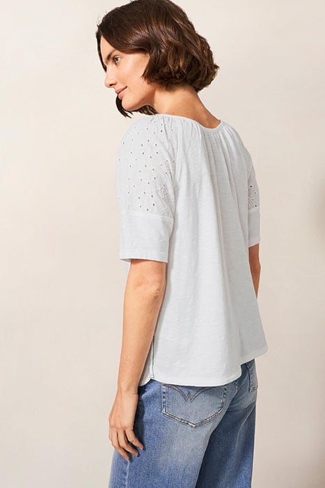 BRODERIE MIX TWO WAY TOP BRILLIANT WHITE 2