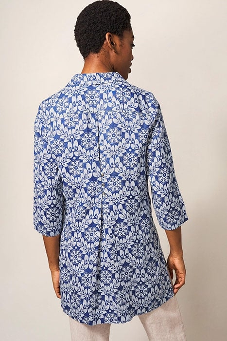 BLAIRE LINEN TUNIC BLUE MLT 2