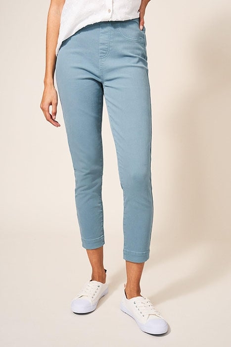 JANEY CROP JEGGING MID TEAL 1