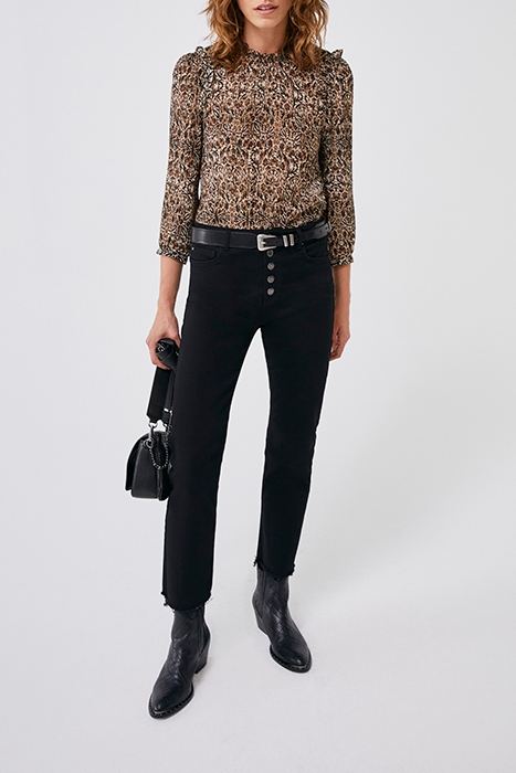 ARABESQUE PRINT VICTORIAN HIGH NECK LOOSE BLOUSE 3