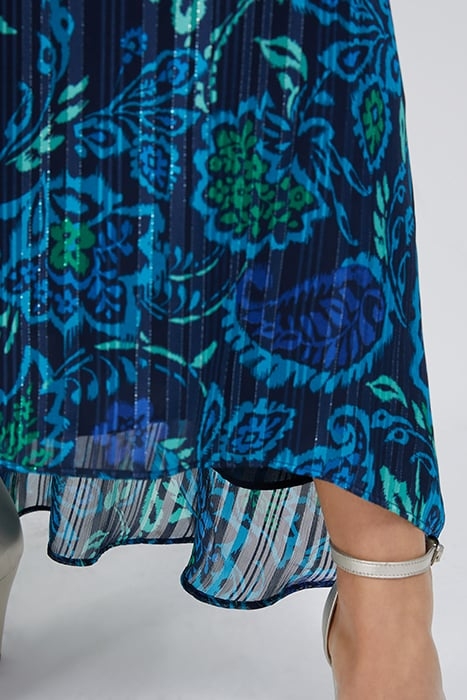 NAVY PSYCHEDELIC FLORAL PRINT VISCOSE LONG DRESS 6