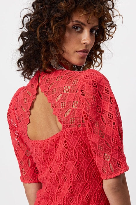 D6MARLEY LACE DRESS RUBY GRAPEFRUIT 4