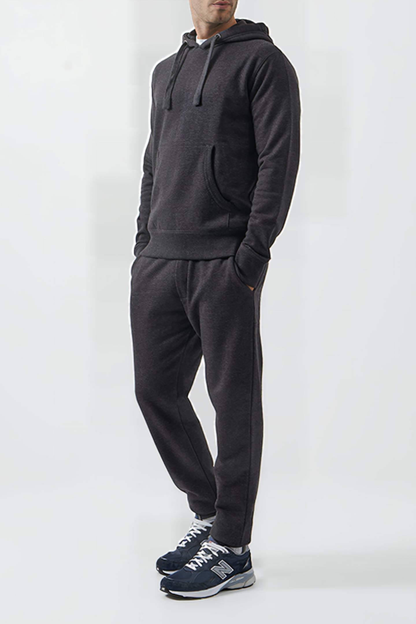 OVERHEAD SWEAT HOODIE CHARCOAL MELANGE 1