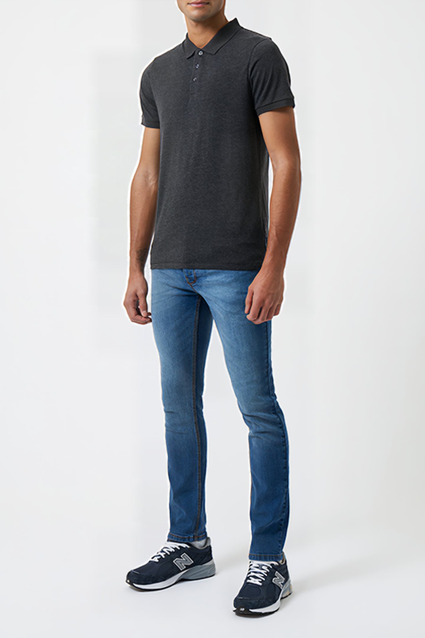 JERSEY POLO SHIRT CHARCOAL 1