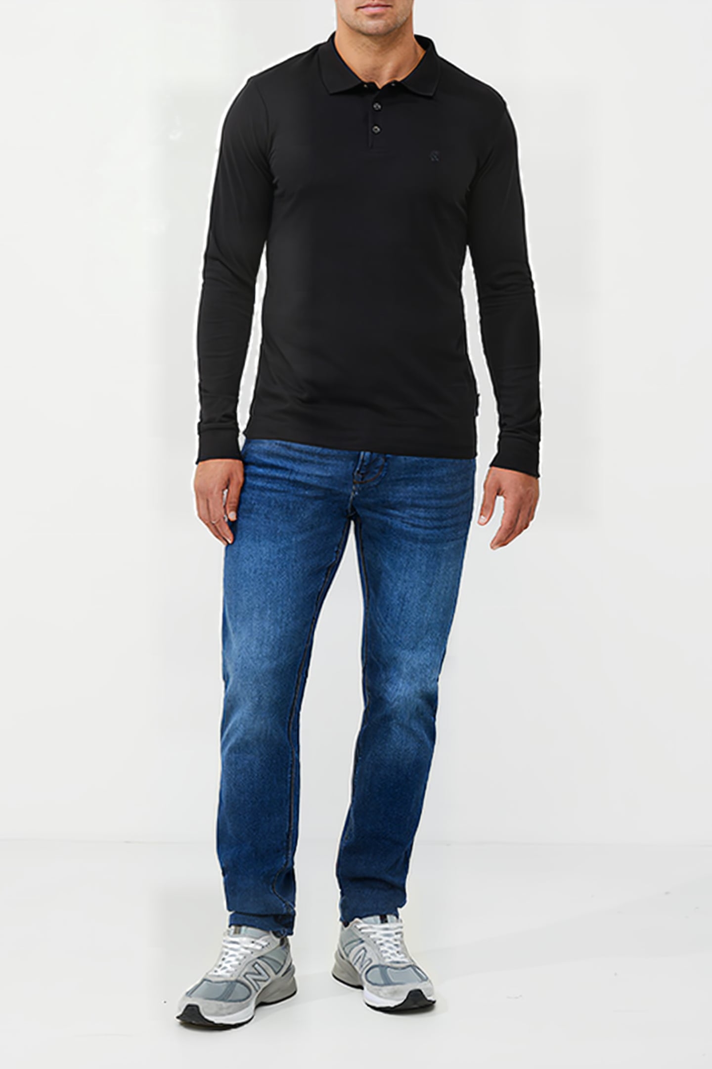 2 PACK LONG SLEEVE POLO SHIRT BLACK 2