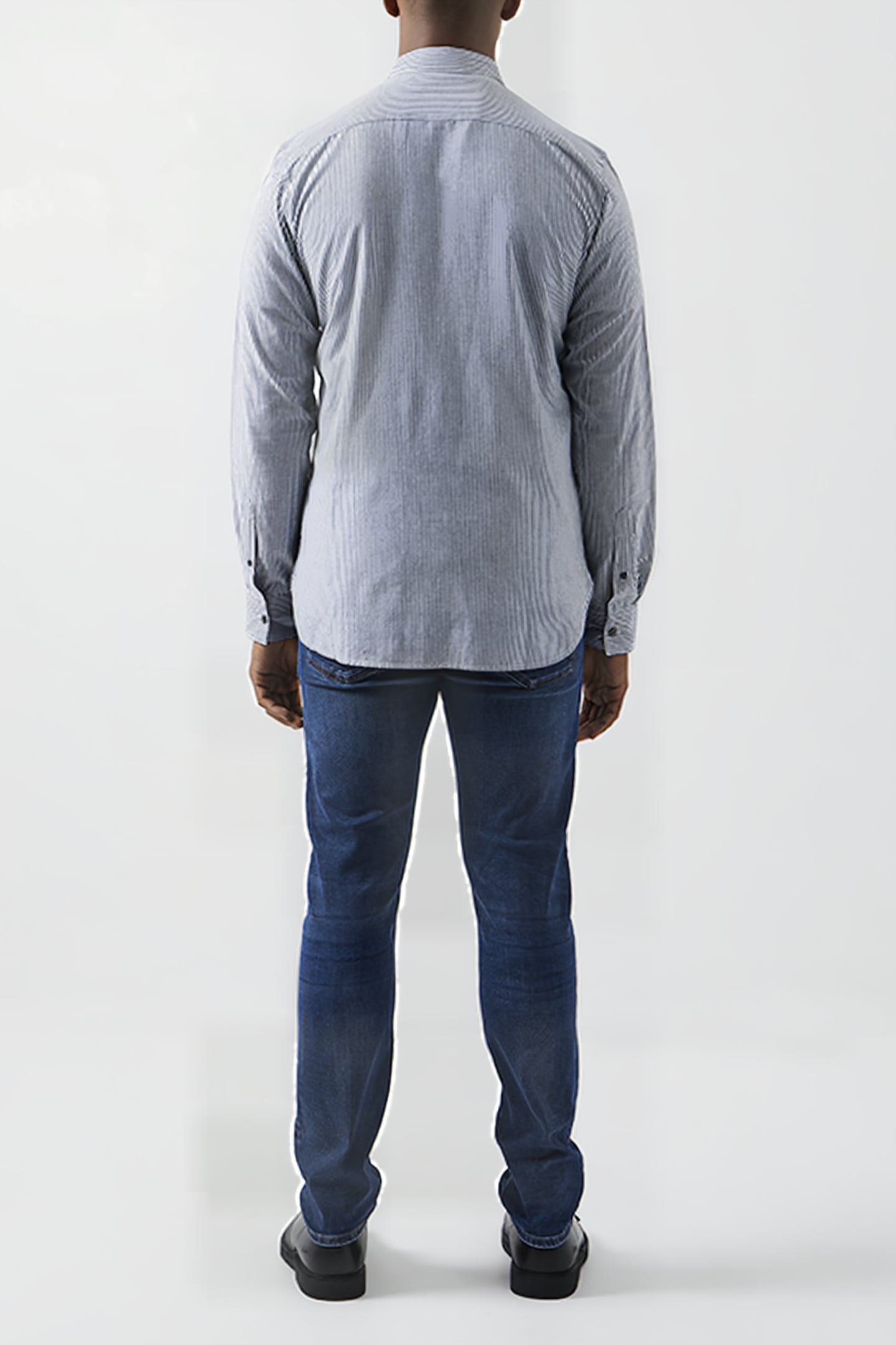 STRIPE LONG SLEEVE SHIRT DARK NAVY STRIPE 2