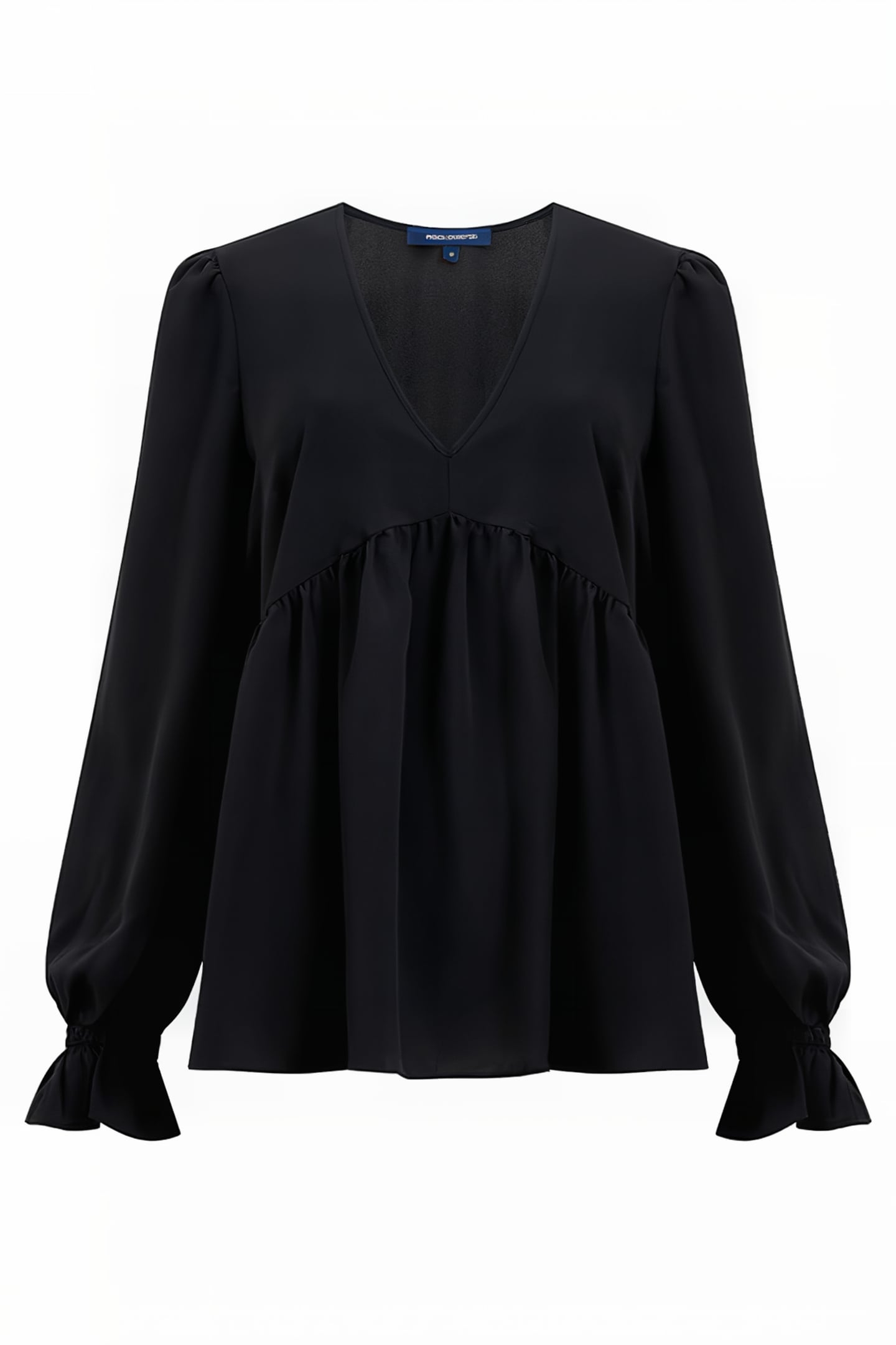 CREPE LIGHT V NECK TOP BLACK 3