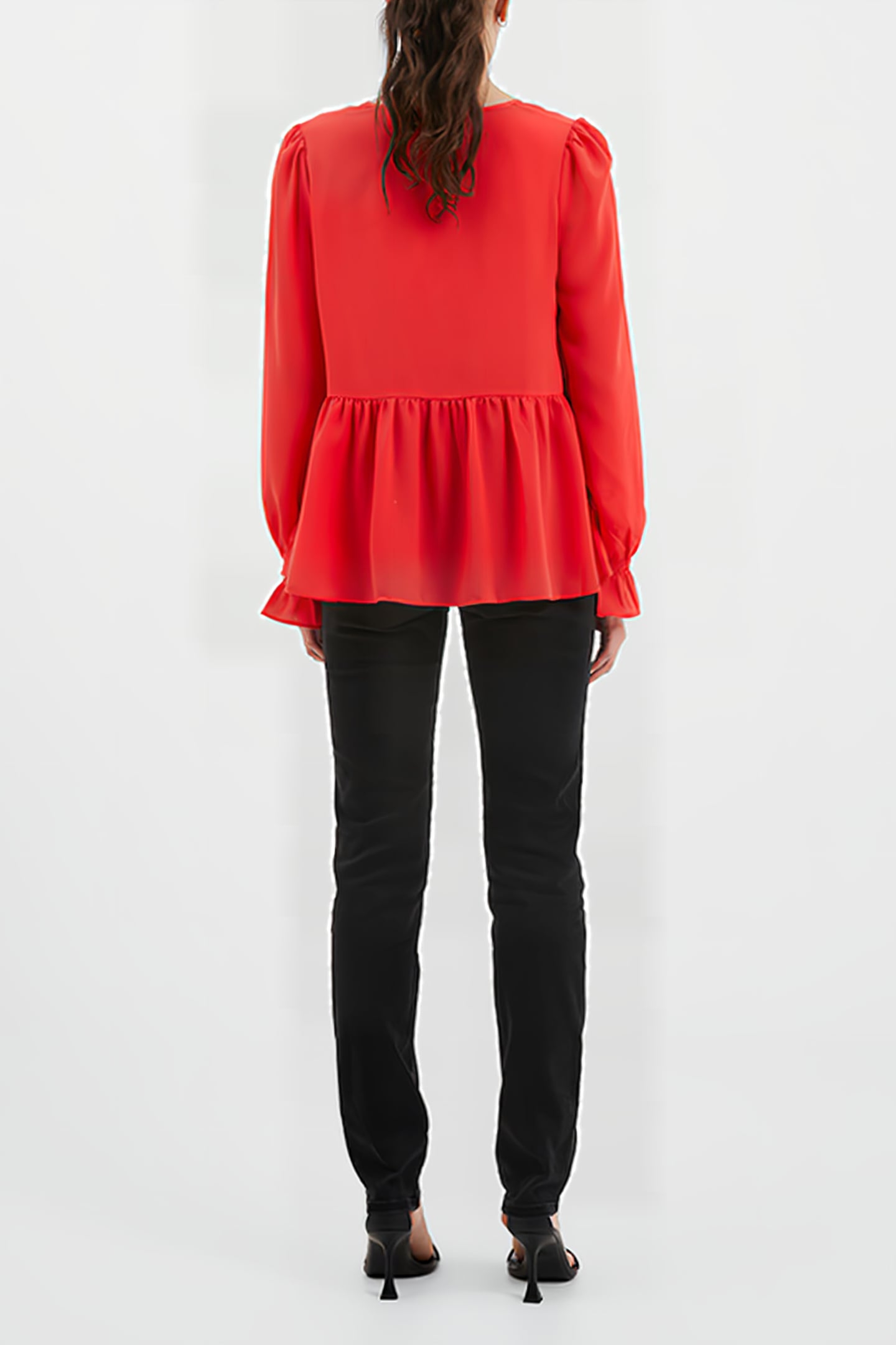 CREPE LIGHT V NECK TOP BITTERSWEET 3