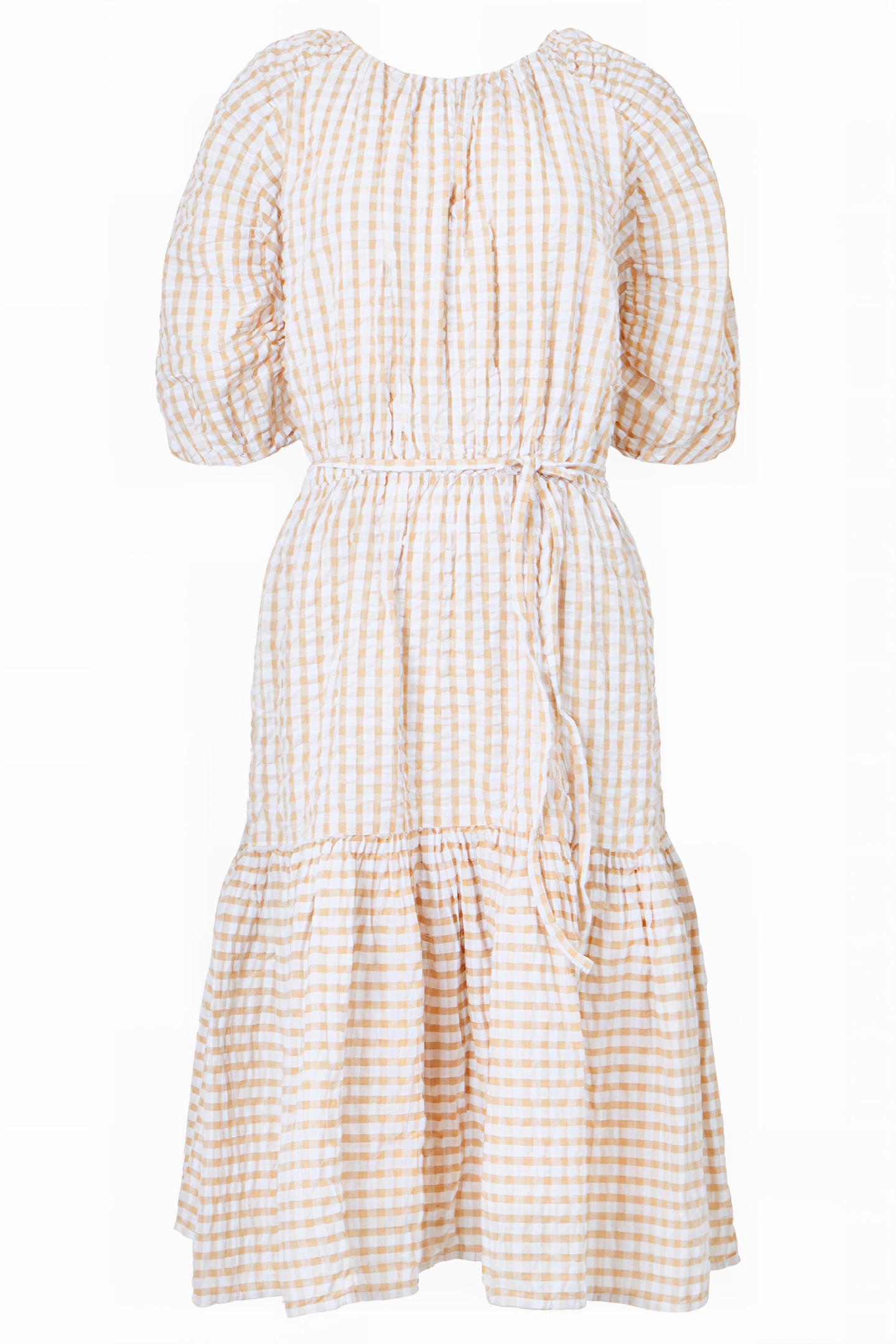 FILIPPA POPLIN GINGHAM PUFF SLEEVE DRESS INCENSE 3